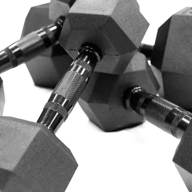 22.5lb Virgin Rubber Hex Dumbbell Low Odour SDVR-22-5