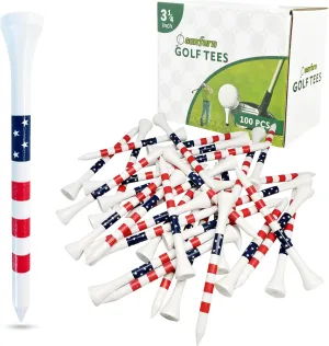 250/130/100 Pack of 2-3/4 or 3-1/4 Inches Professional Bamboo Golf Tees - Stronger Than Wooden Golf Tees Biodegradable & Less Friction