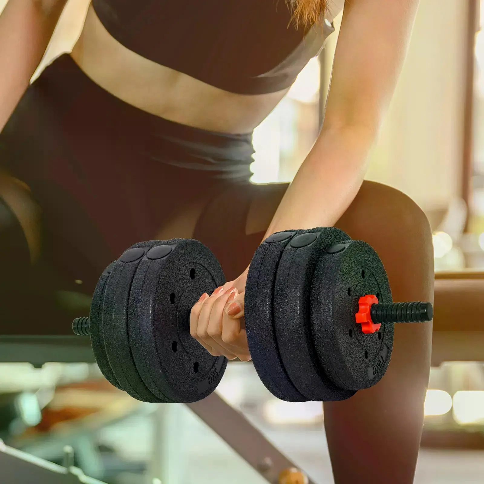 25kg 2 IN 1 Adjustable Dumbbells Weight Set Dumbbell Hand Weight Barbell for Body Fitness Lifting Training for Home Office Gym Black