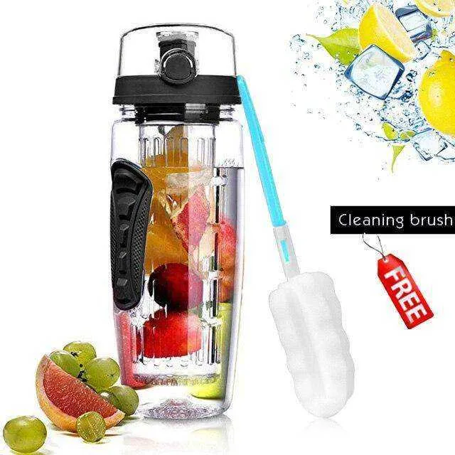 32oz 1000ml New Fruit Infuser Juice Shaker Sports Lemon Water Bottle