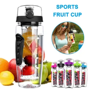 32oz 1000ml New Fruit Infuser Juice Shaker Sports Lemon Water Bottle
