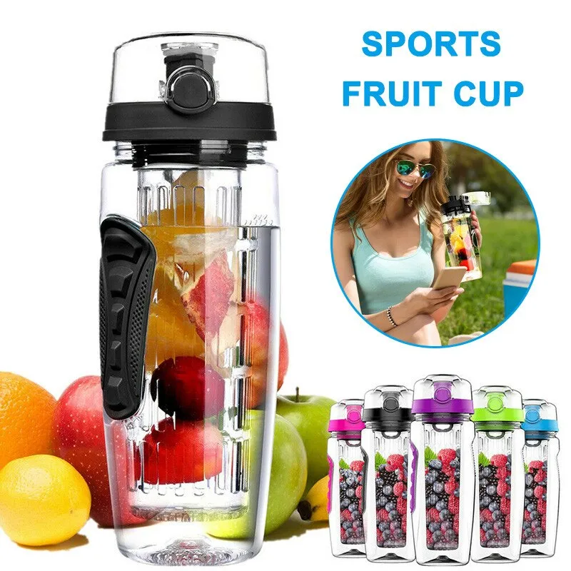 32oz 1000ml New Fruit Infuser Juice Shaker Sports Lemon Water Bottle