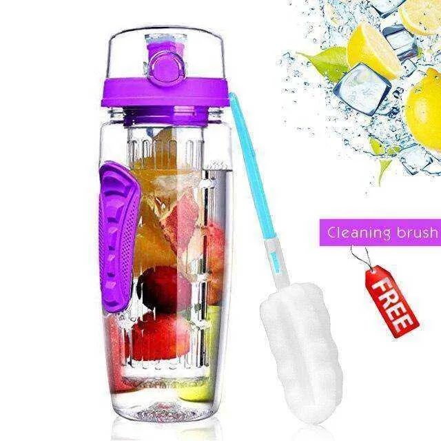 32oz 1000ml New Fruit Infuser Juice Shaker Sports Lemon Water Bottle