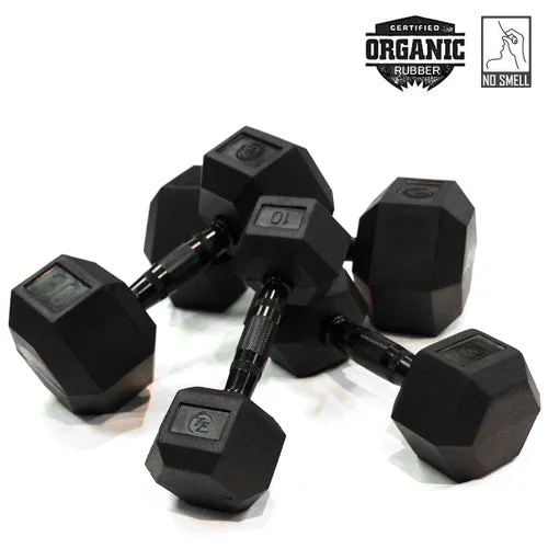 80lb Virgin Rubber Hex Dumbbell Low Odour SDVR-80