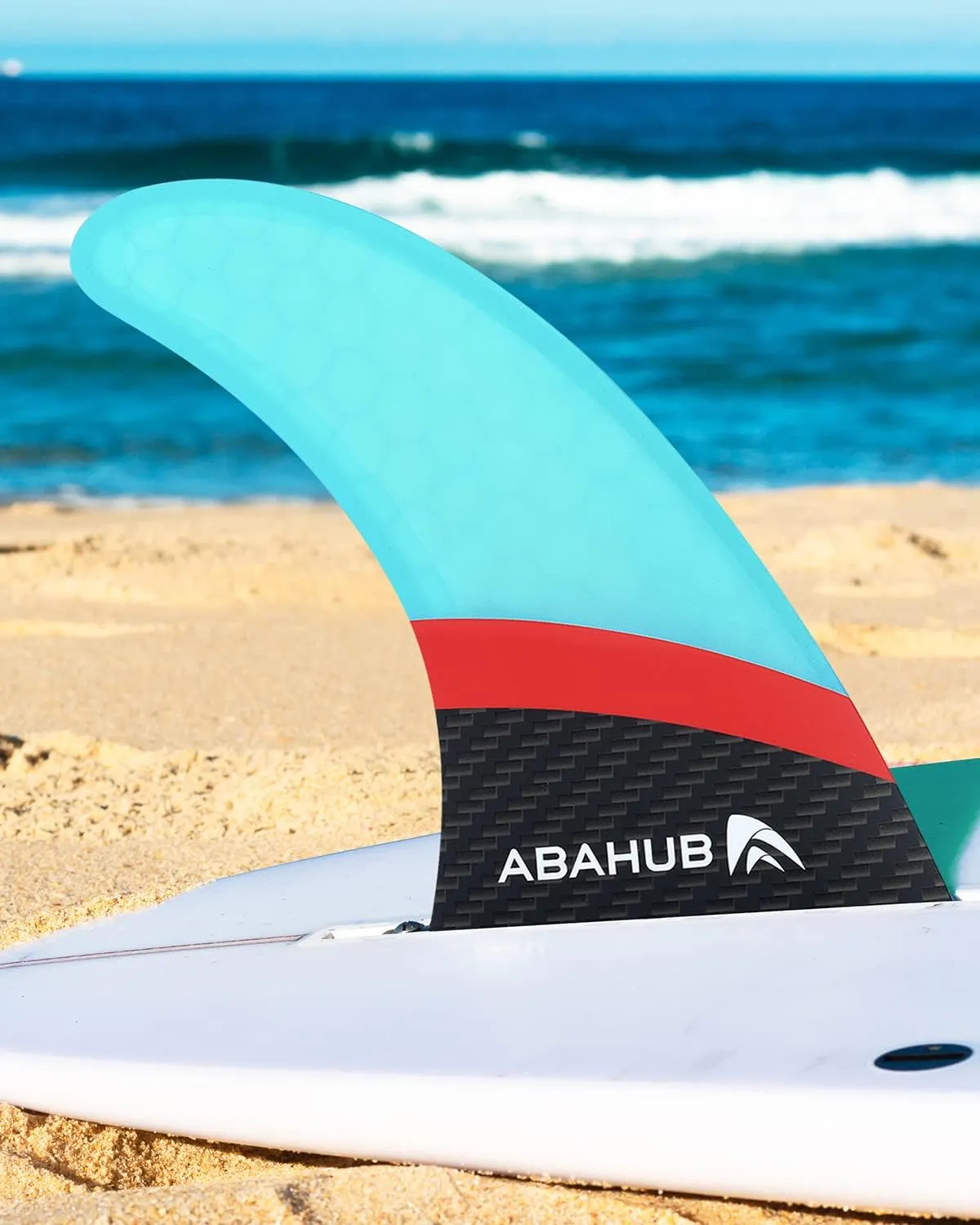 Abahub 9'' SUP Single Center Fin, No Tool Fin Screw, Fiberglass Reinforeced 9 inch SUP Replacement Fins for Surfboard, Stand-up Paddle Board, Longboard, Black/Blue/White