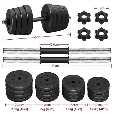 Adjustable Dumbbells Set 30 Kg Free Hand Weights Pair of Adjustable Dumbells