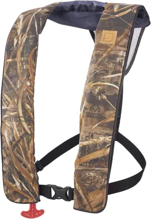 BLUESTORM Cirrus 26 Inflatable Life Jacket PFD for Adults | US Coast Guard (USCG) Approved Automatic Self Inflating Life Vest Preserver with Manual Override (Max5 Camo)
