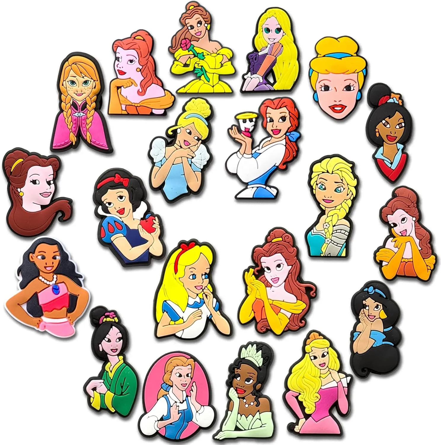 Cute Princess Charms for Shoe, Cartoon Princess Shoe Charms for Clogs Sandals Decoration