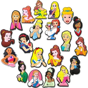 Cute Princess Charms for Shoe, Cartoon Princess Shoe Charms for Clogs Sandals Decoration