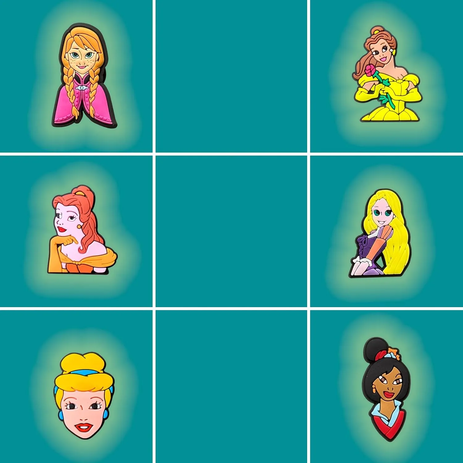 Cute Princess Charms for Shoe, Cartoon Princess Shoe Charms for Clogs Sandals Decoration