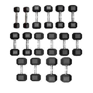 Deltech Fitness 5-40 lb Rubber Dumbbell Set RDB5-40