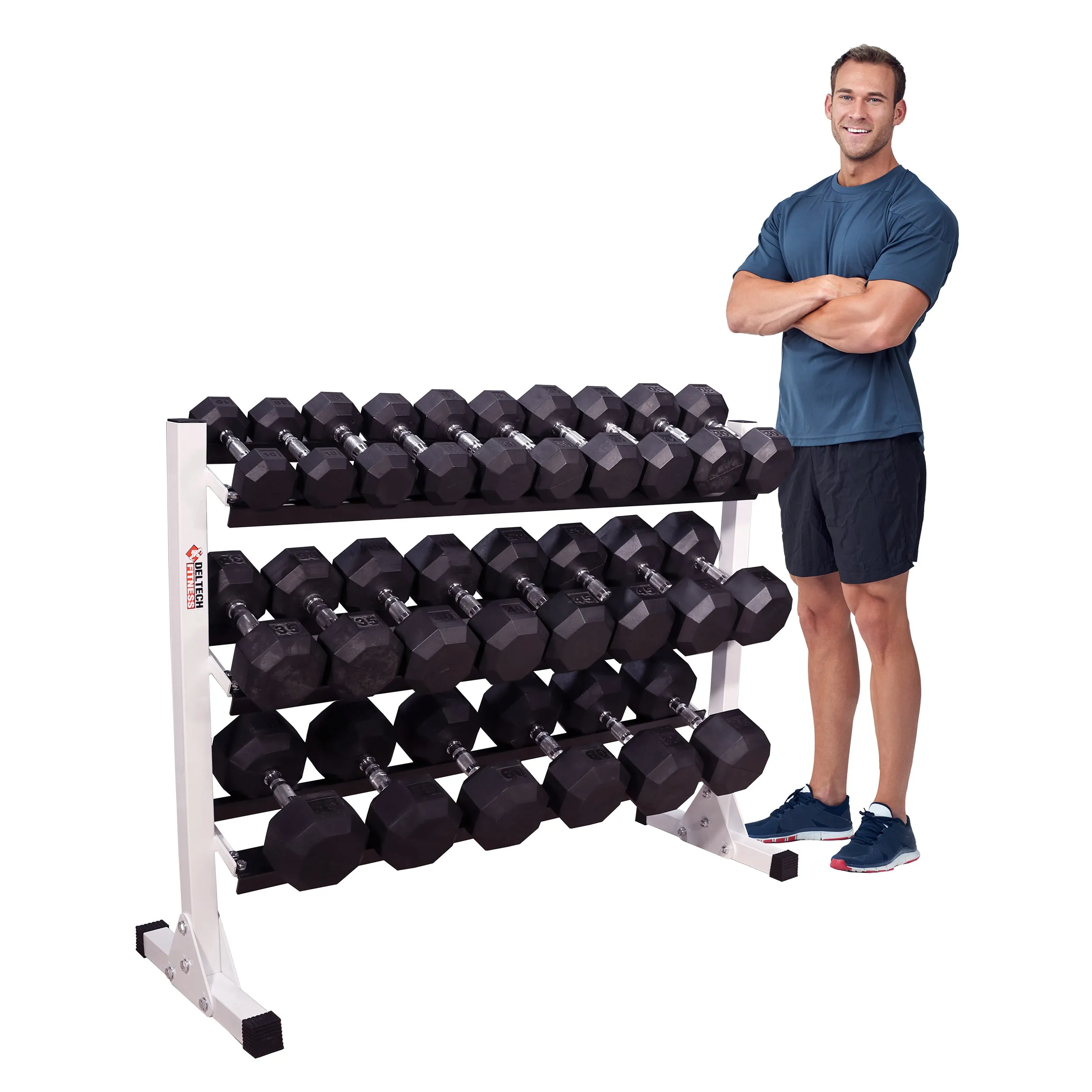 Deltech Fitness 55" Three-Tier Dumbbell Rack (DF516)