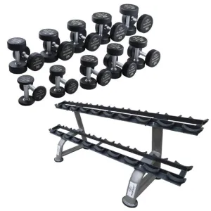 Element Fitness 5-50LB Round Dumbbell Set with Stand