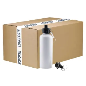 FULL CARTON - 60 x Aluminium 500ml Sublimation Water Bottles - White