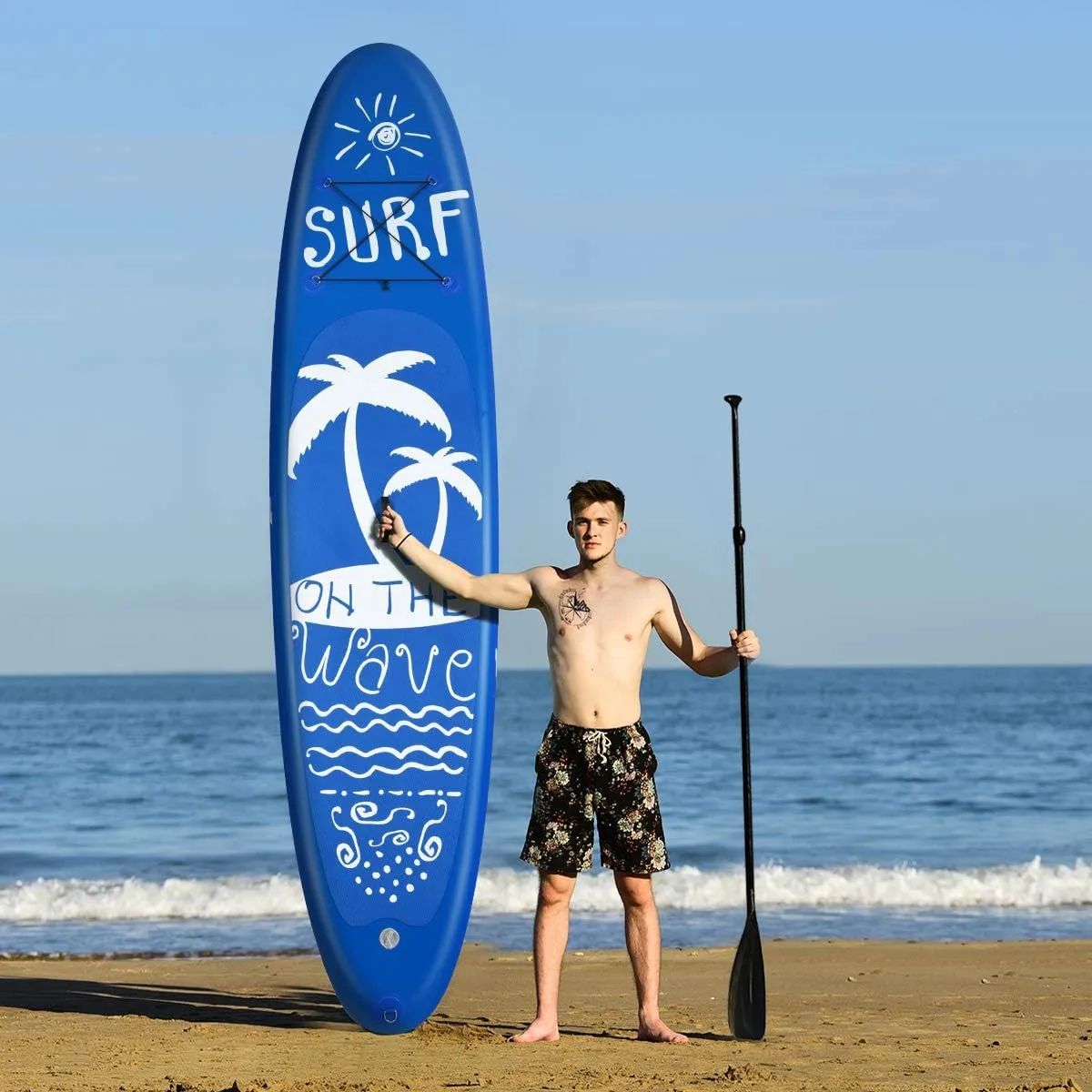 Goplus 9.8'/10'/11' Inflatable Stand Up Paddle Board, 6.5 Thick SUP with Premium Accessories and Carry Bag, Wide Stance, Bottom Fin for Paddling, Surf Control, Non-Slip Deck, for Youth and Adult