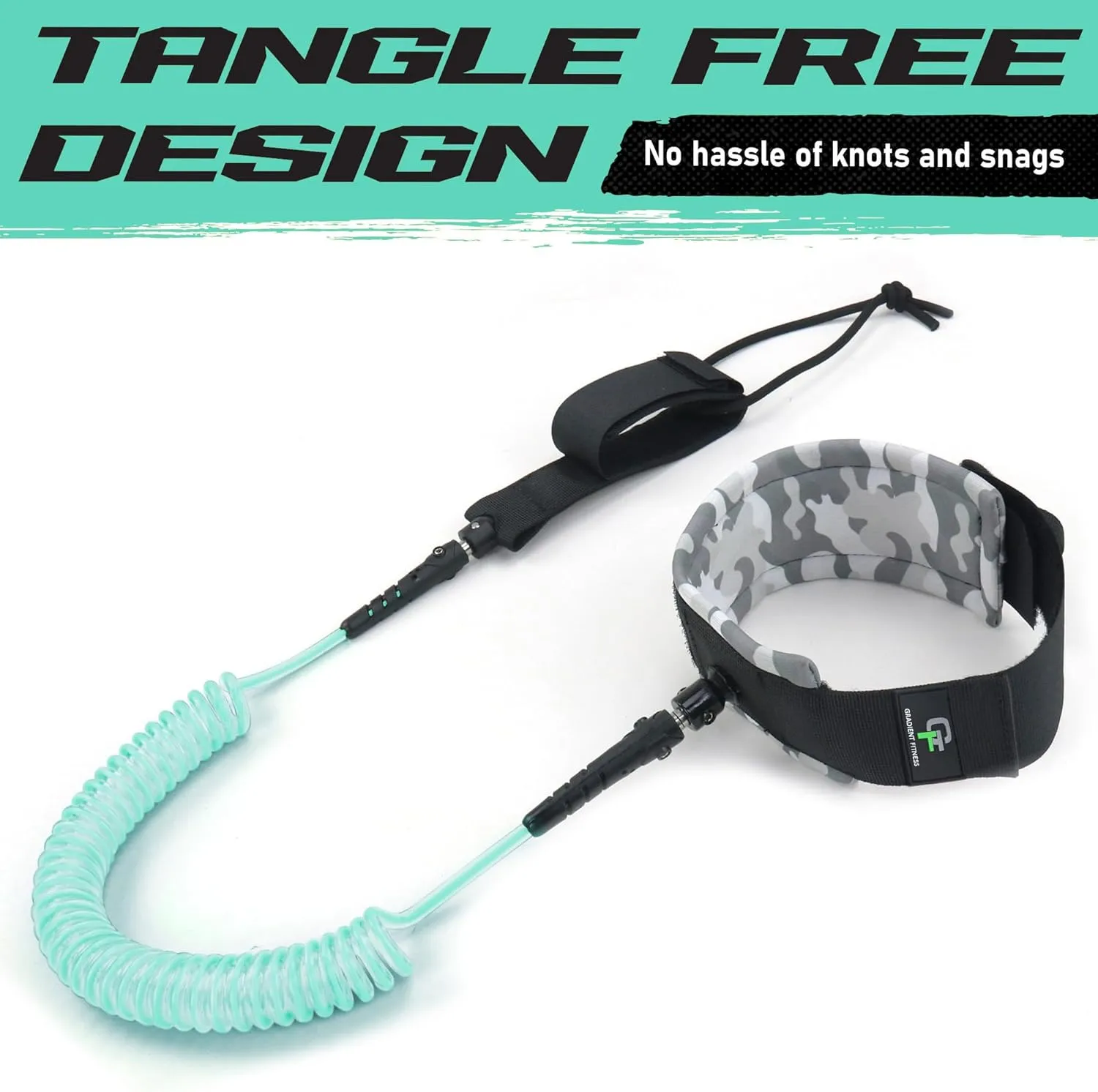 Gradient Fitness Ankle Surfboard Leash, Leash for Boogie Boards, Paddle board (SUP) & Surf boards