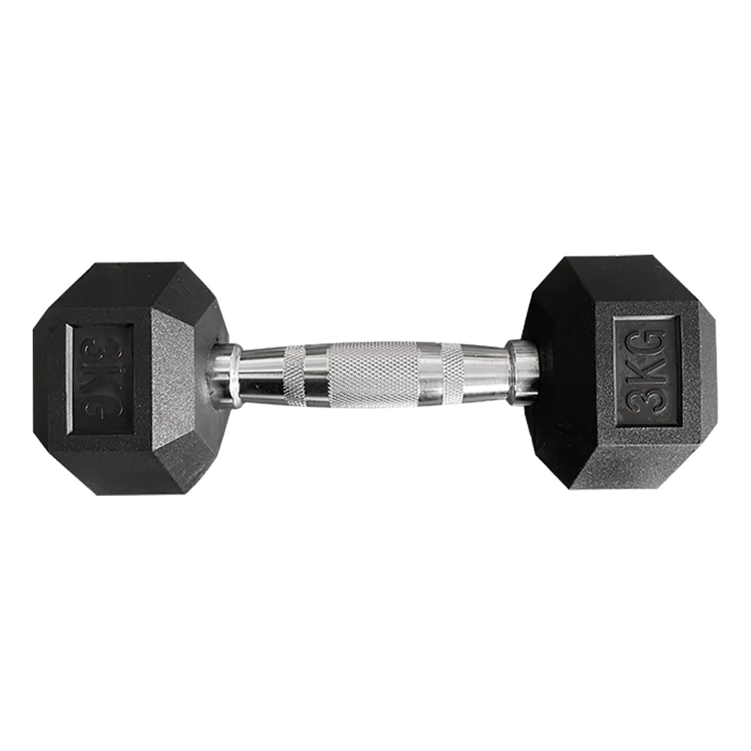 Hexagon Rubber Dumbbell (Kg)