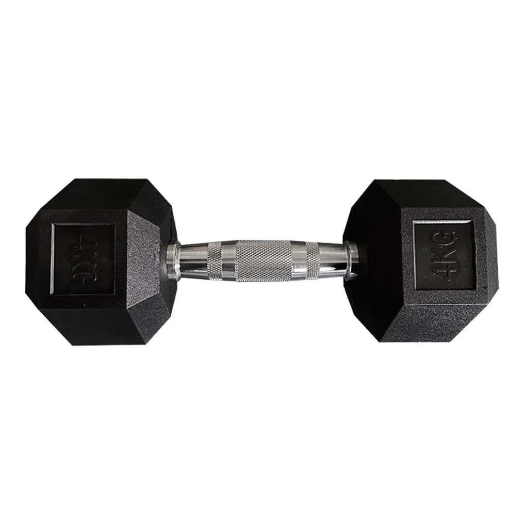 Hexagon Rubber Dumbbell (Kg)