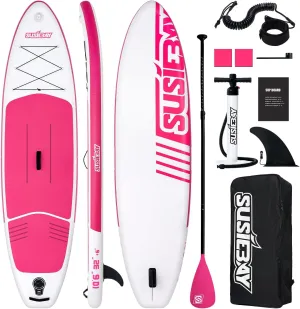 Inflatable Stand Up Paddle Board with SUP Accessories,Inflatable Paddle Boards for Adults & Youth, Anti-Slip EVA Deck,Wide Stance,Dual Action Pump,108L Backpack