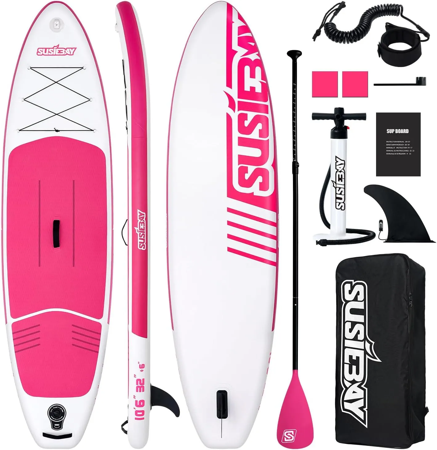 Inflatable Stand Up Paddle Board with SUP Accessories,Inflatable Paddle Boards for Adults & Youth, Anti-Slip EVA Deck,Wide Stance,Dual Action Pump,108L Backpack