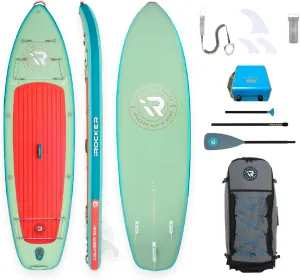 iROCKER Cruiser 7.0 Inflatable Stand Up Paddle Board Premium SUP and Accessories - Beginner Friendly - Extra Wide Base - Tandem Capable