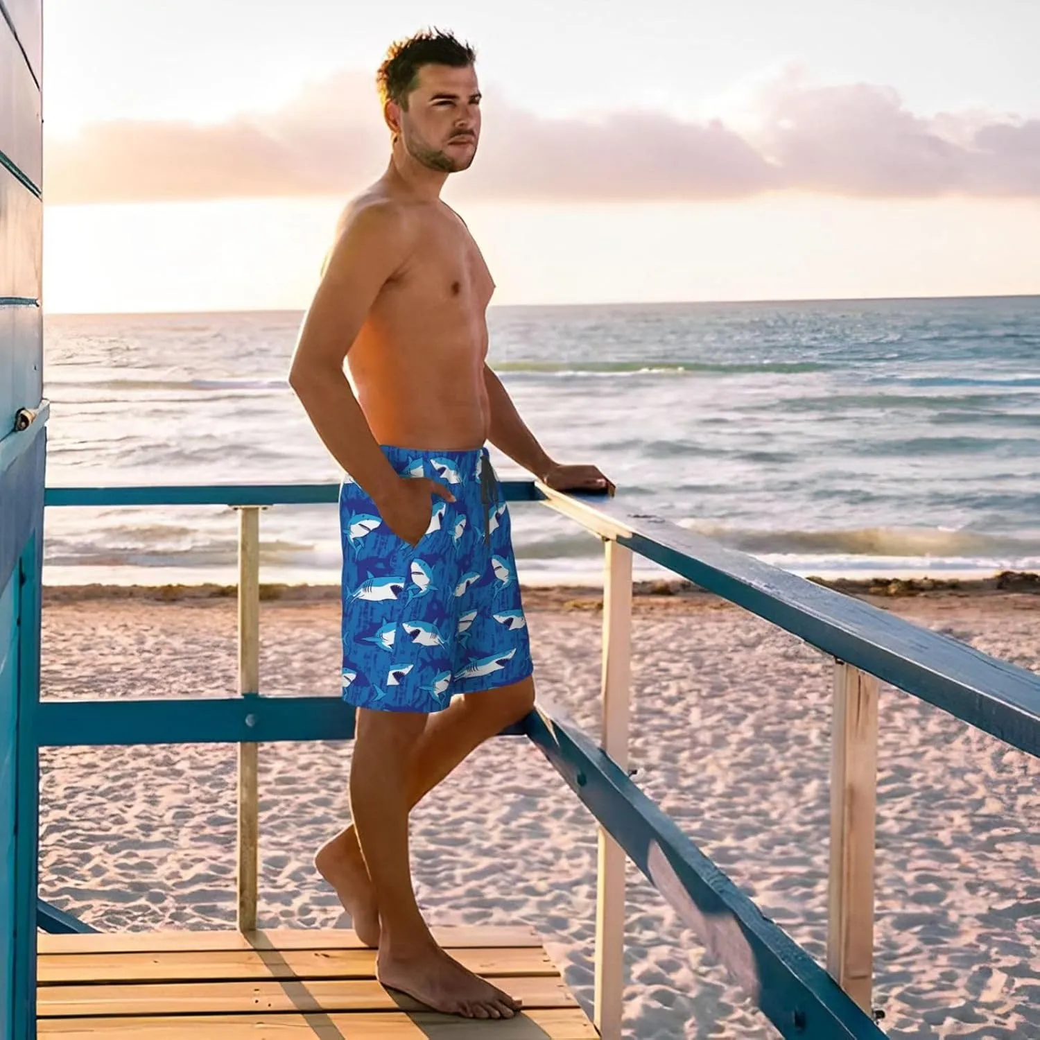 Mens Swim Trunks Quick Dry Board Shorts Funny Beach Shorts Swimwear Bathing Suits