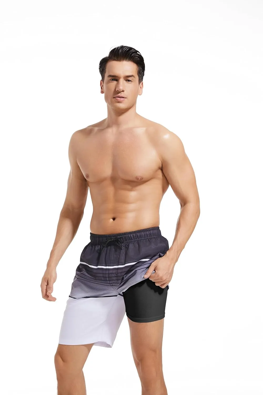 MILANKERR Mens Swim Trunks Swimming Trunks for Men,Mens Bathing Suit Swimsuit Men's Swimwear Swim Short 9" Inseam 20" Outseam