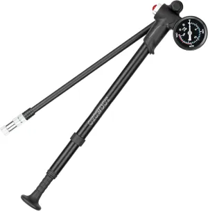 Mountain Bike Shock Pump, 300 Psi High Pressure Portable Bicycle Pump for Front Fork Rear Suspension, Mini MTB Frame Pump with Gauge Air Bleed Button Fits Presta & Schrader Valves (Black)