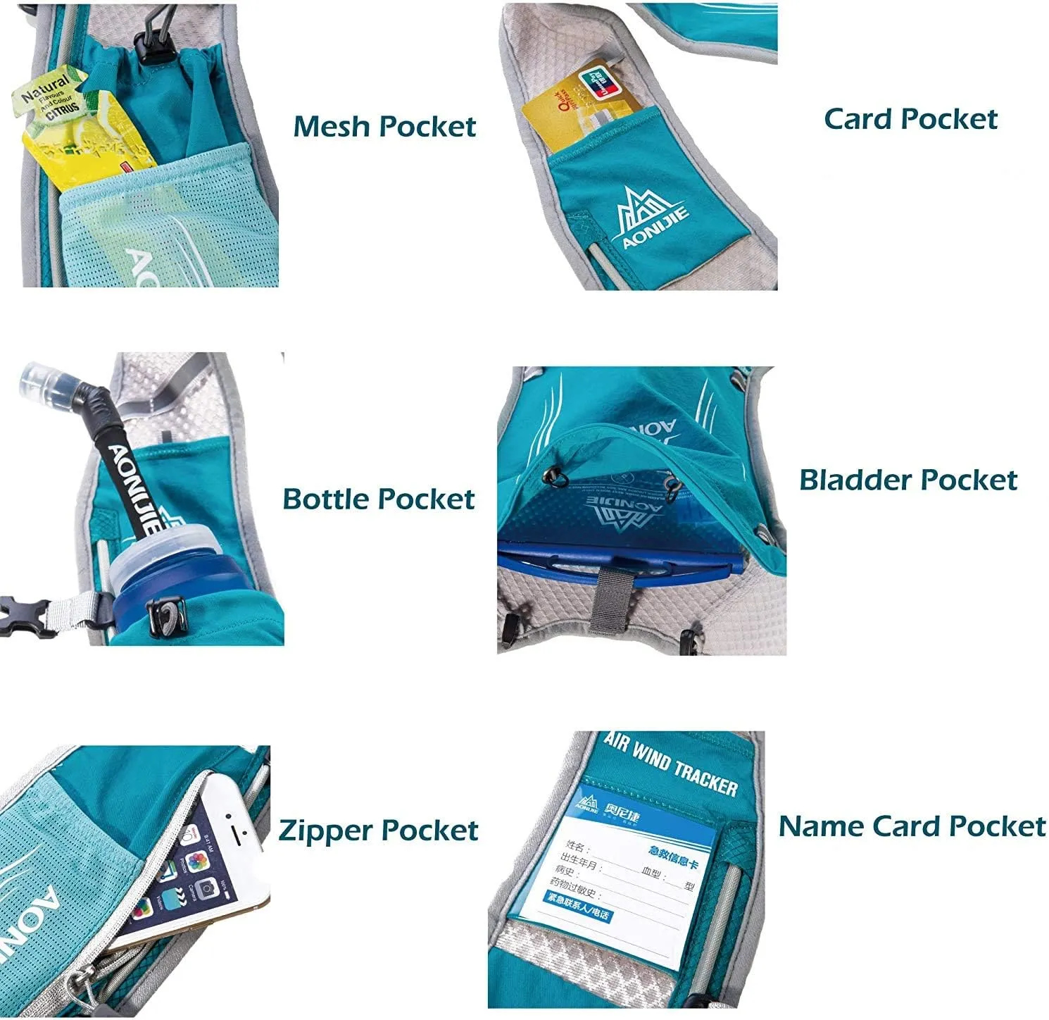 NEW Retails $48, AONIJIE 5L Outdoor Sport Camping Backpack Cycling Running Climbing Hiking Hydration Vest Pack