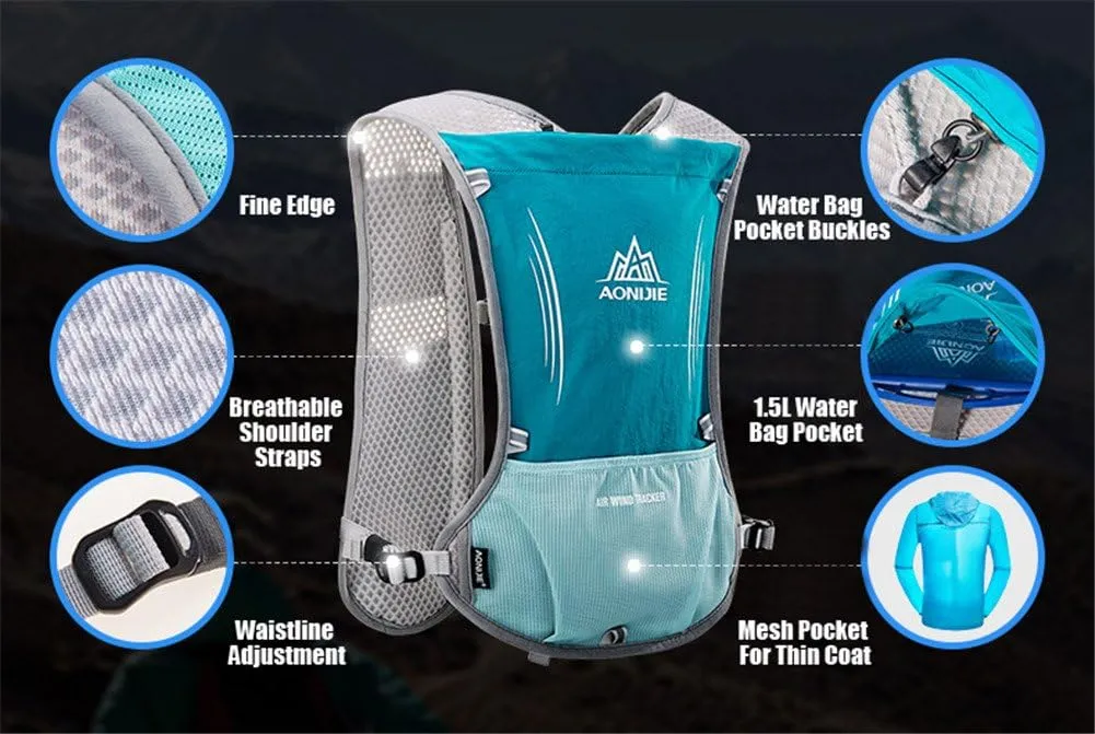 NEW Retails $48, AONIJIE 5L Outdoor Sport Camping Backpack Cycling Running Climbing Hiking Hydration Vest Pack