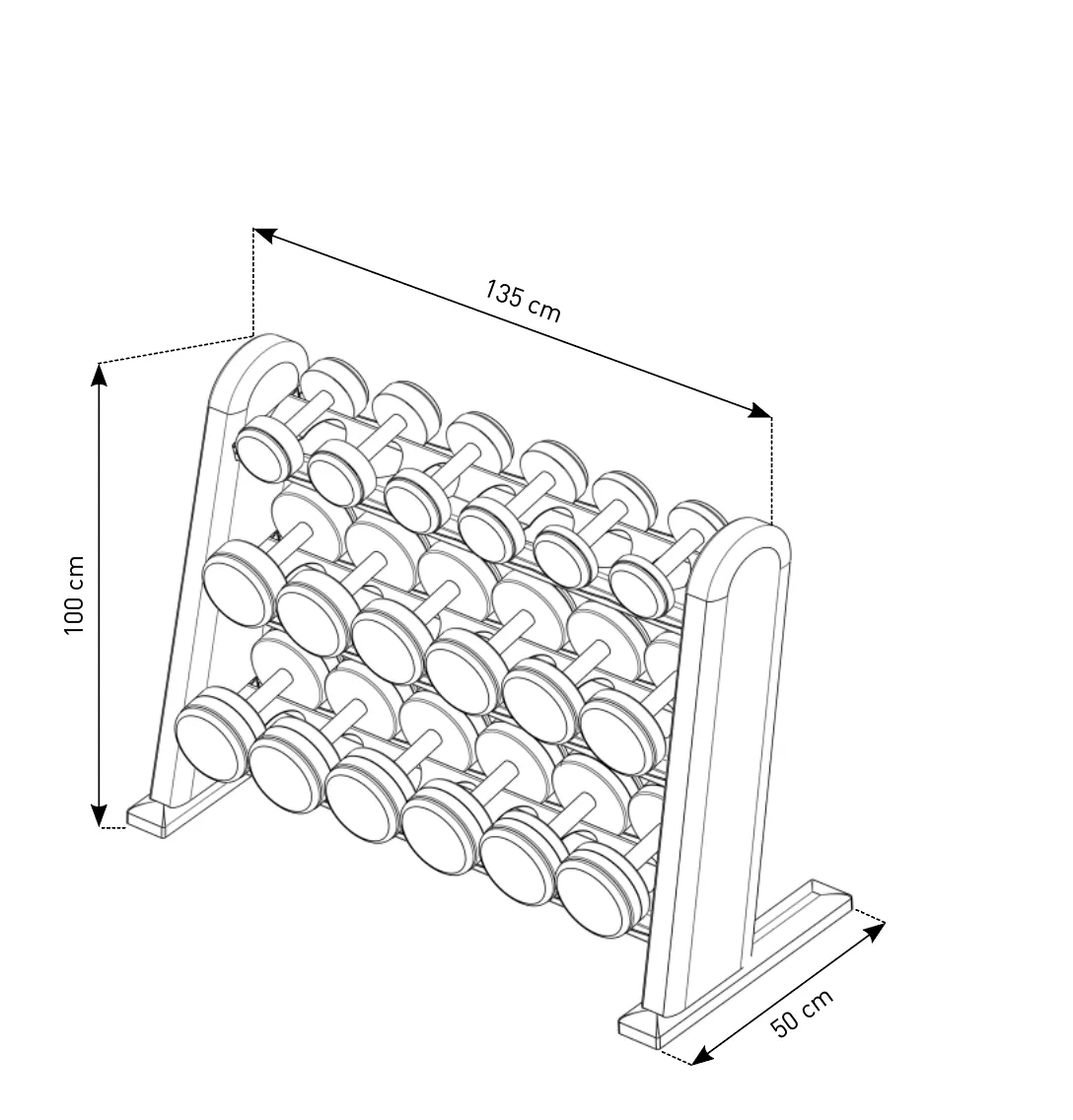 NOHRD Dumbbells Rack Walnut