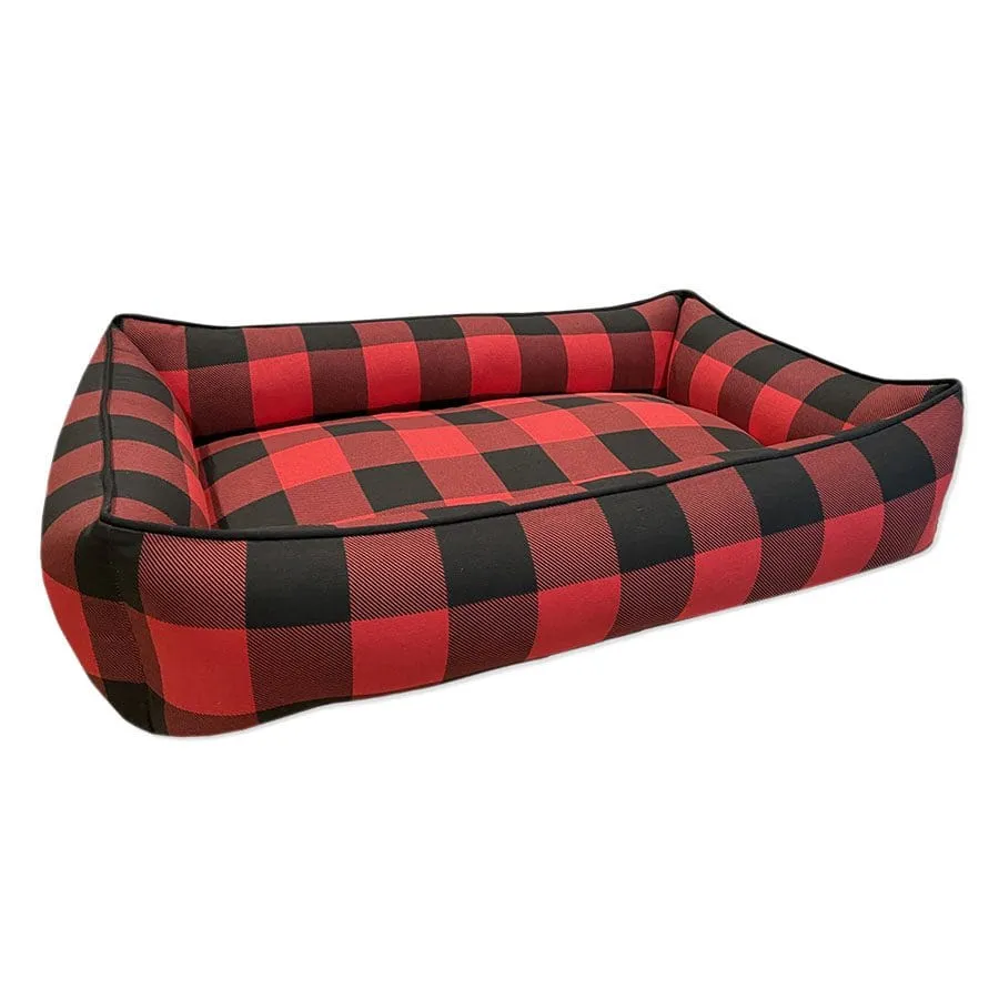 Red Buffalo Plaid Snuggler Dog Bed