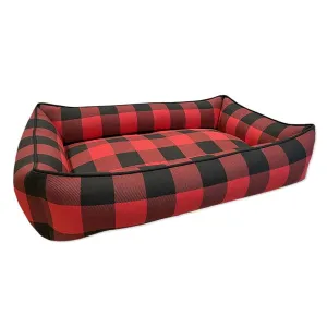 Red Buffalo Plaid Snuggler Dog Bed