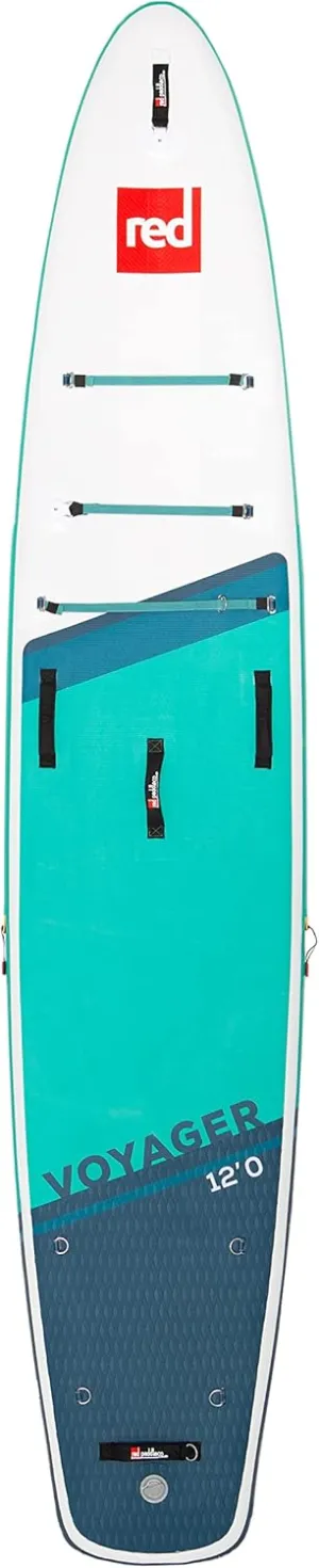 Red Paddle Co. Voyager MSL Inflatable Stand-Up Paddleboard Package - 2022 White/Green, 12ft