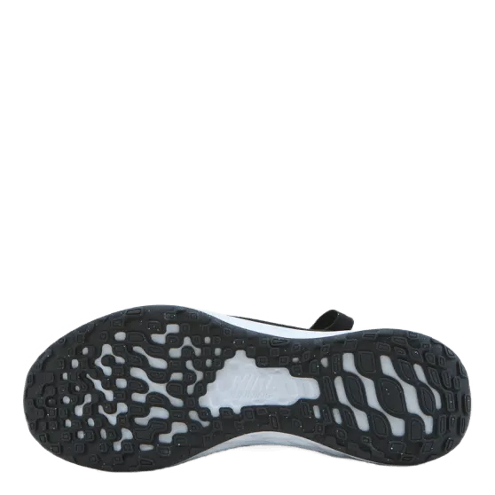 Revolution 6 FlyEase Big Kids' Easy On/Off Road Running Shoes BLACK/WHITE-DK SMOKE GREY