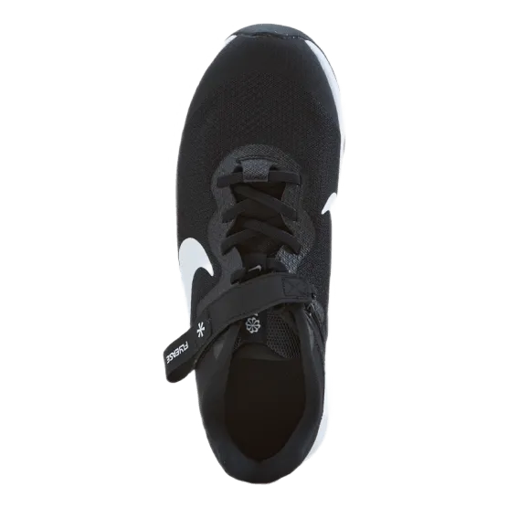 Revolution 6 FlyEase Big Kids' Easy On/Off Road Running Shoes BLACK/WHITE-DK SMOKE GREY