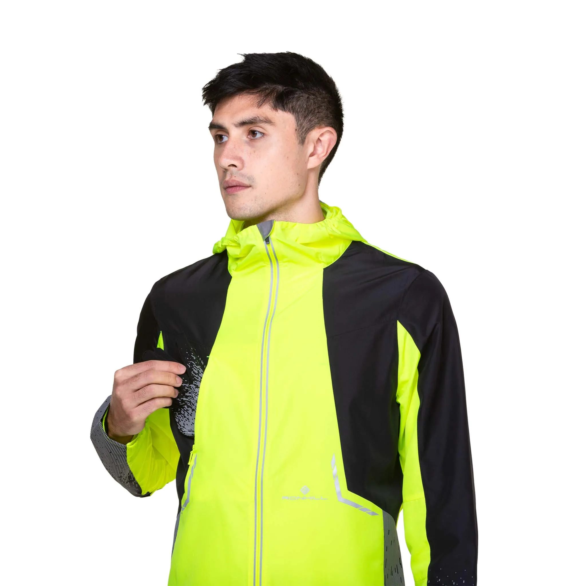 Ronhill | Men's Tech Reflect Jacket - Fluo Yellow/Black/Reflect