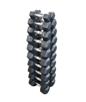Rubber Hex Dumbbell Set - 5 Pairs (10kg - 20kg)