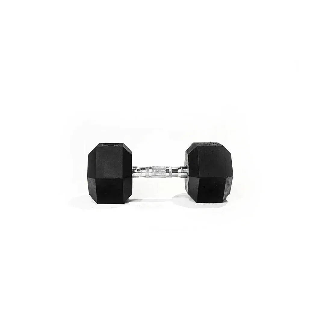 Rubber Hex Dumbbell Set & Vertical Rack - 6 Pairs (Starter Package)