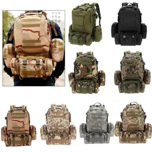 SA-3M50 Large Military Style Outdoor 50L Backpack/Daypack w/ 3 MOLLE Bags