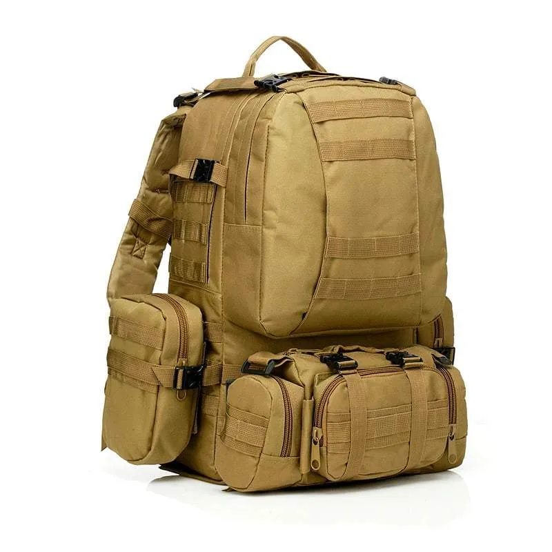 SA-3M50 Large Military Style Outdoor 50L Backpack/Daypack w/ 3 MOLLE Bags