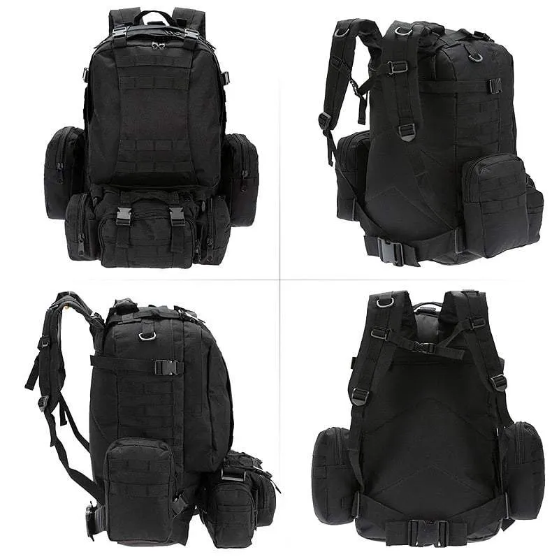 SA-3M50 Large Military Style Outdoor 50L Backpack/Daypack w/ 3 MOLLE Bags