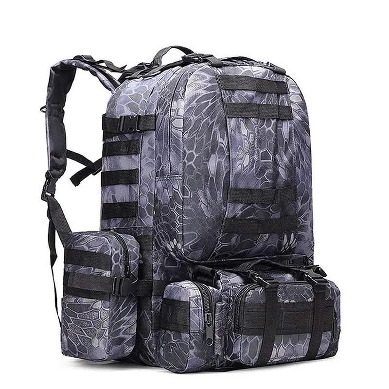 SA-3M50 Large Military Style Outdoor 50L Backpack/Daypack w/ 3 MOLLE Bags