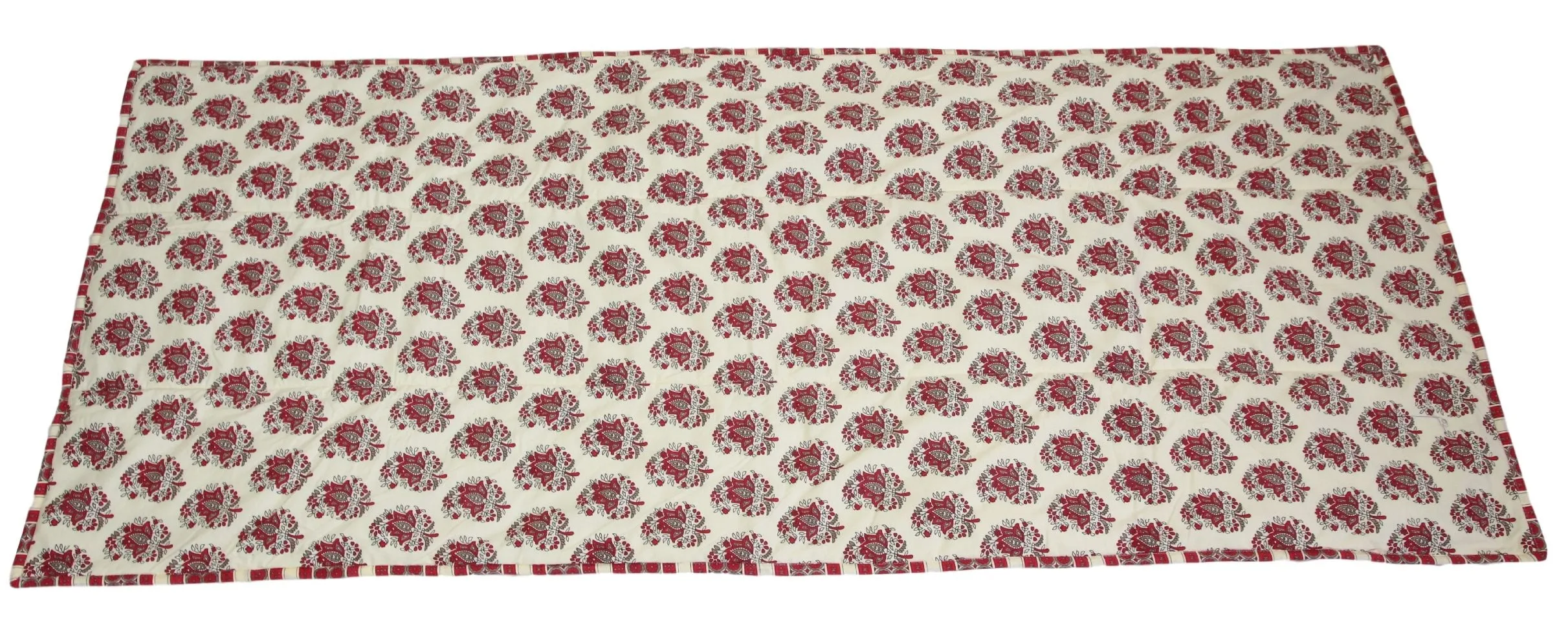 ShalinIndia Yogamat For Women And Girls Cotton Printed Reversible Cushioned,YMT01-7007,Off white,70X30 Inch