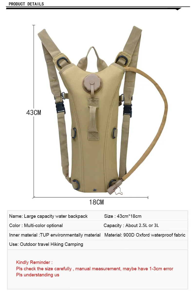 Sidiou Group Cycling Water Bag Outdoor Travel Water Bladder Large Capacity Hydration Backpack