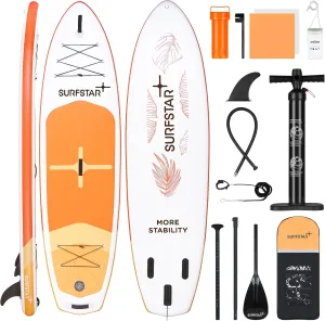 Surfstar Inflatable Stand Up Paddle Board with Welding Technology, 10'6"34"6" Paddleboard for Adults Sup Board with Camera Mount & Sup Accessories, Ultral Wide More Balance isup for All Skill Levels