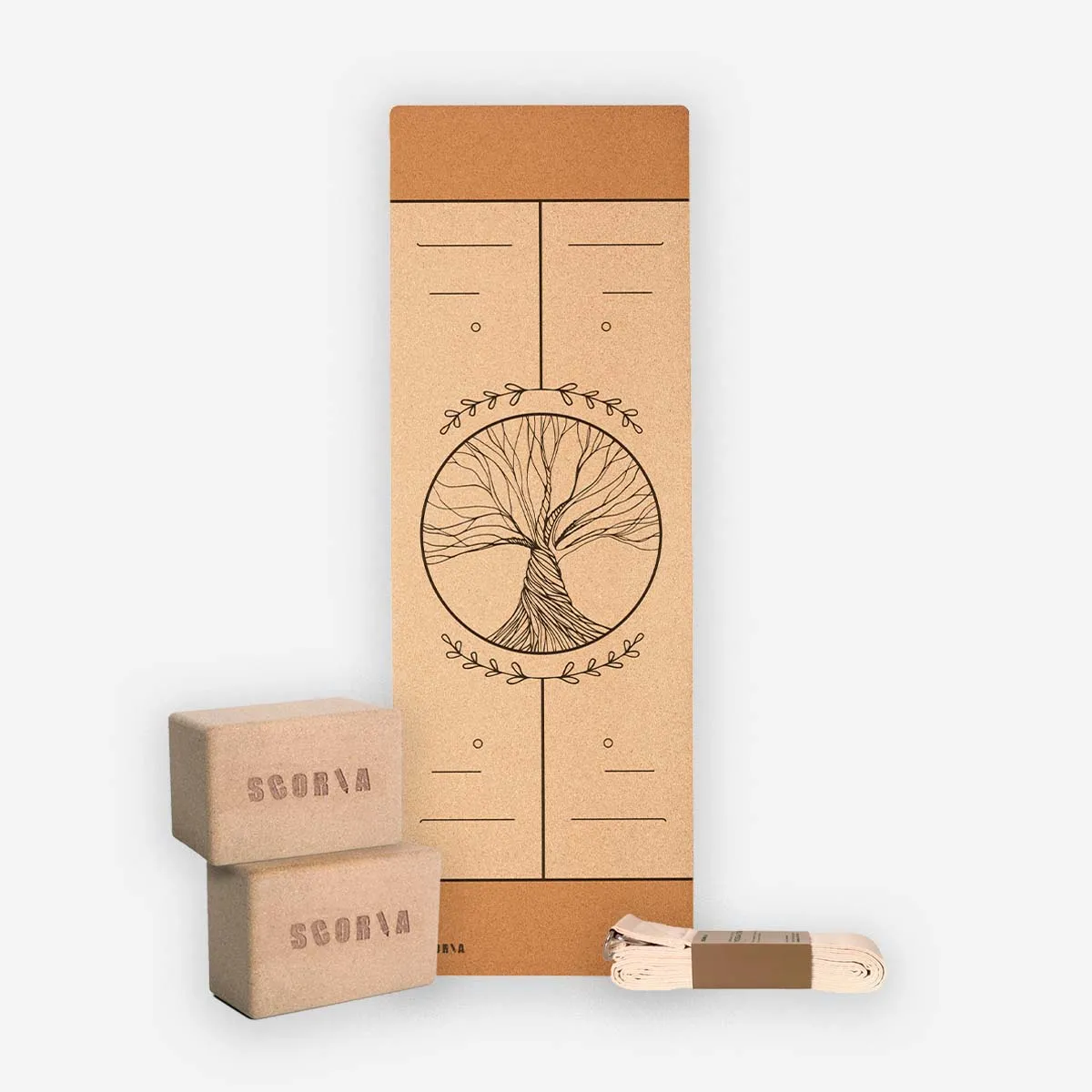 The Alignment Pack: Tree of Life Mat   2 Blocks   Stretch Strap