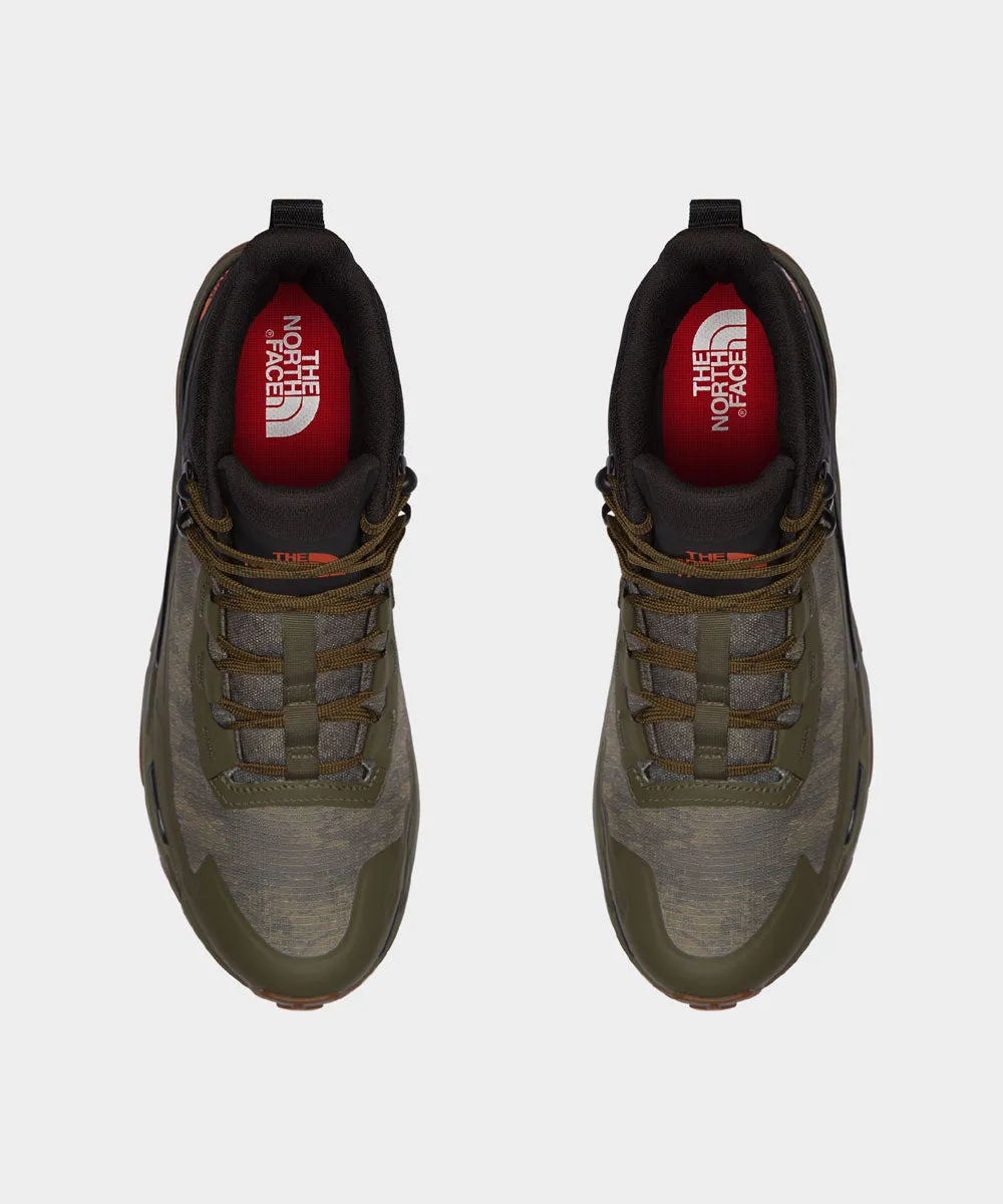 The North Face VECTIV Exploris Waterproof Boots - Military Olive Cloud Camo Wash Print/TNF Black