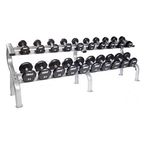 Troy Barbell 5-50 lb Urethane Dumbbells w/ Rack