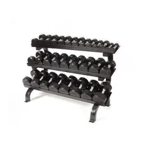 Troy Barbell TSD-R 5-75 lb. Rubber Dumbbells w/ Rack